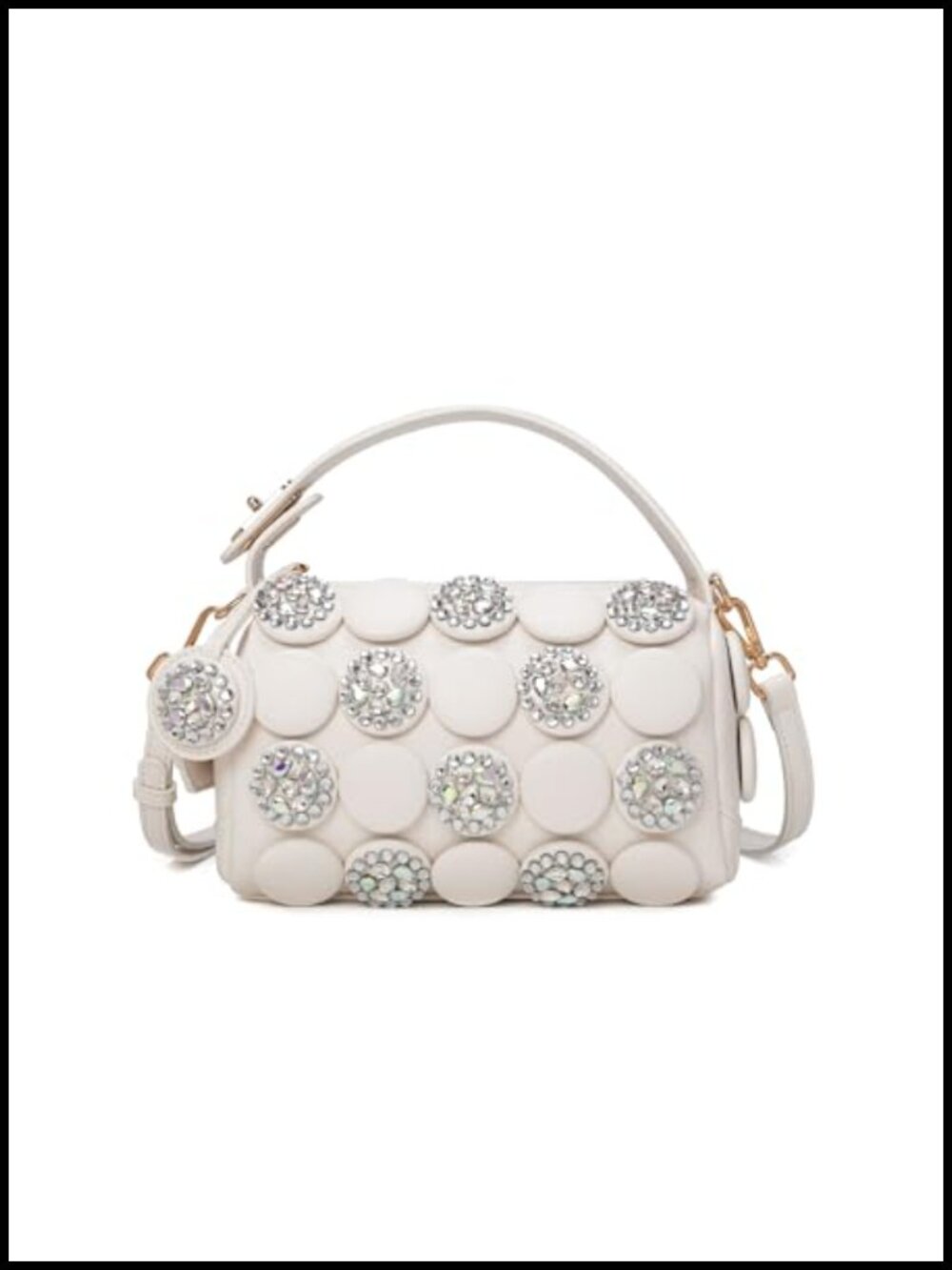 Rhinestone Evening Clutch Crossbody Bag Sparkling Glass Rhinestone PU Leather
